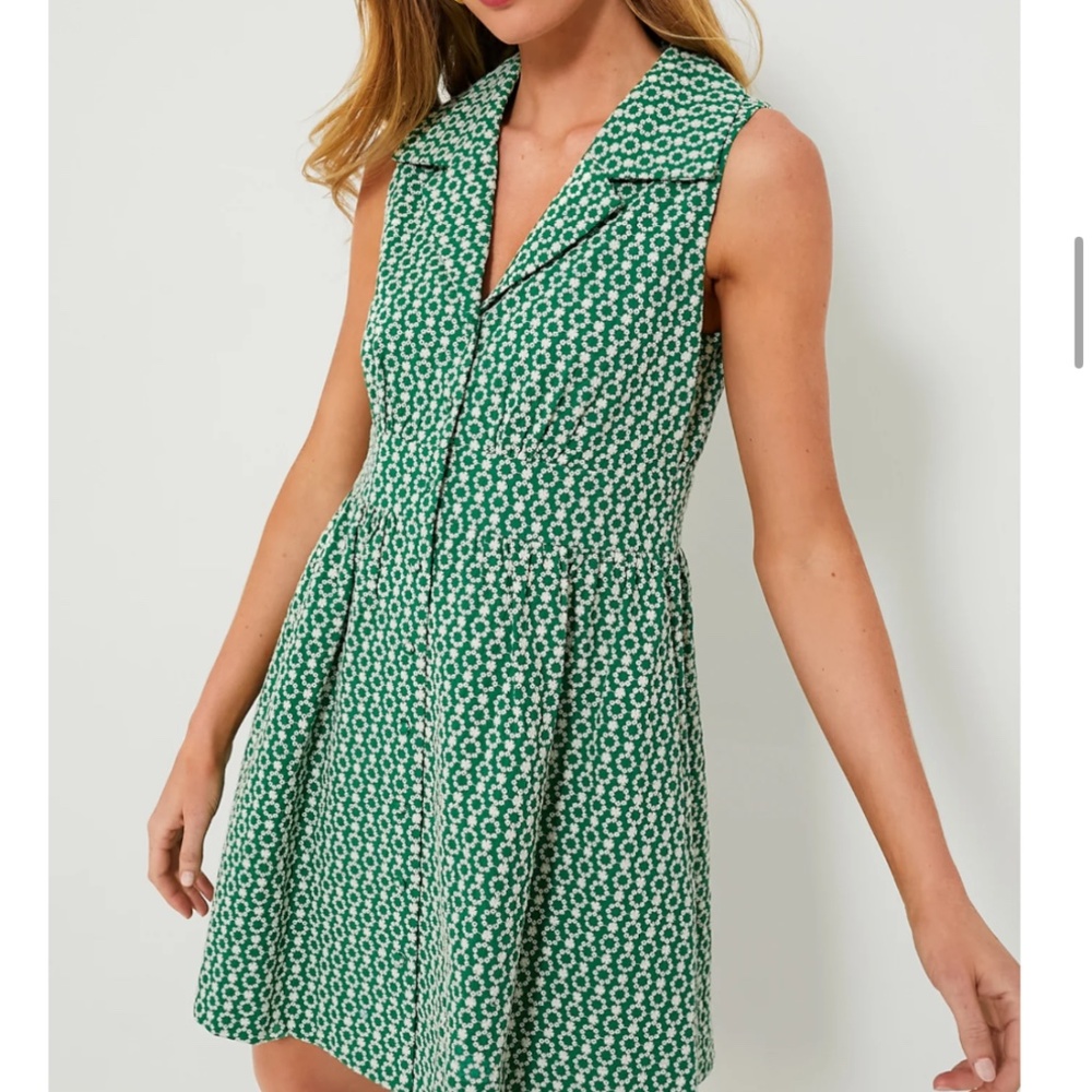 Pomander place eyelet green shirtdress